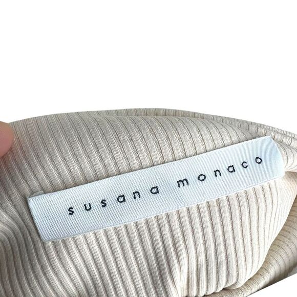 Susana Monaco Rib Biker Short in Cream Small - Picture 8 of 9